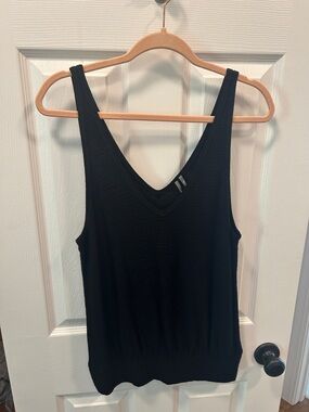 Anthropologie Black V-Neck Sleeveless Tank Top